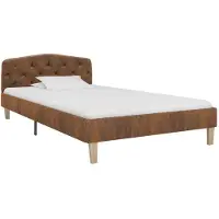 vidaXL Bettgestell Braun Wildleder-Optik 90x200 cm