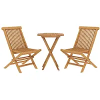 vidaXL 3-tlg. Garten-Essgruppe Massivholz Teak