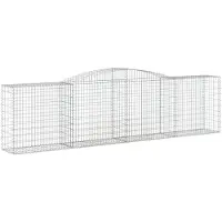 vidaXL Gabionen mit Hochbogen 25 Stk 400x50x100/120cm Verzinktes Eisen