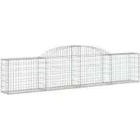 vidaXL Gabionen mit Hochbogen 5 Stk. 300x30x60/80 cm Verzinktes Eisen