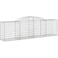 vidaXL Gabionen mit Hochbogen 17 Stk. 300x50x80/100cm Verzinktes Eisen