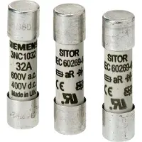 Siemens 3NC1025 SITOR-Zylindersicherungseinsatz, 10x38 mm, 25 A, aR, Un AC: 600 V, Un DC: 700 V - 10 Stück