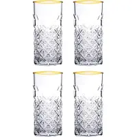 Pasabahce Longdrink Timeless 29,5 cl - Transparent Gold 4 Stück