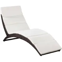 vidaXL Klappbare Sonnenliege mit Auflage Poly Rattan Braun