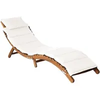 vidaXL Sonnenliegen Massivholz Akazie Creme