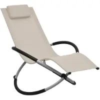 vidaXL Kinder-Sonnenliege Stahl Creme
