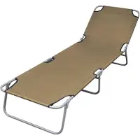 vidaXL Sonnenliege Klappbar mit Rückenlehne Verstellbar Taupe