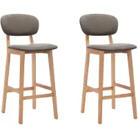 vidaXL Barhocker 2 Stk. Taupe Stoff