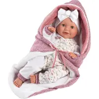 Llorens Babypuppe 74040 Babypuppe in rosa Spucktuch 42cm