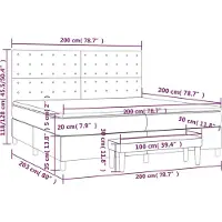 vidaXL Boxspringbett mit Matratze Taupe 200x200 cm Stoff