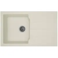 Stradour Einbau-Küchenspüle 1 Becken + 1 Abtropffläche Aloa - Resin - 81 x 50 cm - Weiß