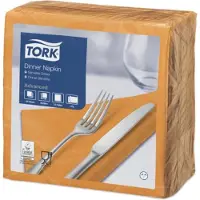 Tork Dinnerservietten Orange, 1/4-Falz, 2‐lagig, 40 cm × 39 cm, 12 × 150 Serviet...