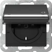 Gira SCHUKO-Steckd. KD BSF + SP System 55 Schwarz m 4557005
