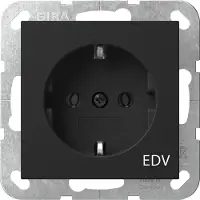 Gira SCHUKO-Steckd. Aufdruck EDV System 55 Schwarz m 4458005