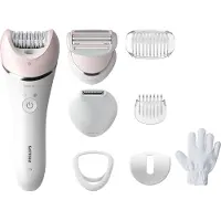 Philips 8000 series Epilator Series 8000 BRE721/00 Epilierer, nass und trocken, Pink, Weiß, 32 Pinzette, 70400 RPM, 64000 RPM, Akku, 15 V