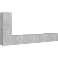 vidaXL 3-tlg. TV-Schrank-Set Betongrau Holzwerkstoff