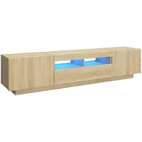 vidaXL TV-Schrank mit LED-Leuchten Sonoma-Eiche 180x35x40 cm