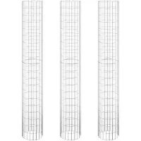 vidaXL Gabionen-Hochbeete 3 Stk. Rund Verzinkter Stahl Ø30x200 cm