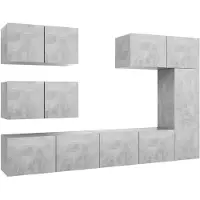 vidaXL 6-tlg. TV-Schrank-Set Betongrau Holzwerkstoff