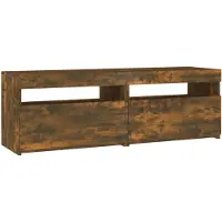 vidaXL TV-Schrank mit LED-Leuchten Räuchereiche 120x35x40 cm
