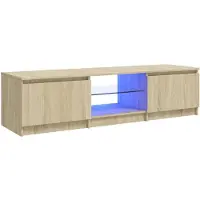 vidaXL TV-Schrank mit LED-Leuchten Sonoma-Eiche 140x40x36 cm