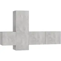 vidaXL 3-tlg. TV-Schrank-Set Betongrau Holzwerkstoff