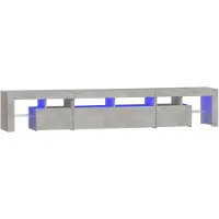 vidaXL TV-Schrank mit LED-Leuchten Betongrau 230x36,5x40 cm
