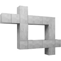 vidaXL 10-tlg. TV-Schrank-Set Betongrau Holzwerkstoff