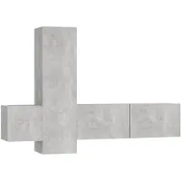 vidaXL 3-tlg. TV-Schrank-Set Betongrau Holzwerkstoff