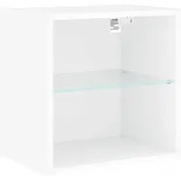 vidaXL Wand-Nachttisch mit LED-Leuchten Weiß