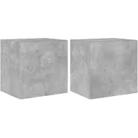 vidaXL TV-Wandschränke mit LED-Leuchten 2 Stk. Betongrau 40,5x35x40 cm