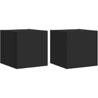 vidaXL TV-Wandschränke mit LED-Leuchten 2 Stk. Schwarz 30,5x35x30 cm