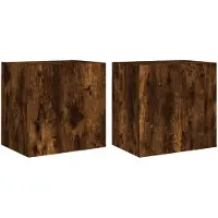 vidaXL TV-Wandschränke 2 Stk. Räuchereiche 40,5x30x40 cm Holzwerkstoff