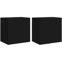 vidaXL TV-Wandschränke 2 Stk. Schwarz 40,5x30x40 cm Holzwerkstoff