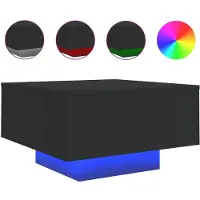 vidaXL Couchtisch mit LED-Leuchten Schwarz 55x55x31 cm