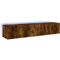 vidaXL TV-Wandschränke mit LED-Leuchten 2 Stk. Räuchereiche 80x35x31cm