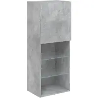 vidaXL TV-Schrank mit LED-Leuchten Betongrau 40,5x30x102 cm