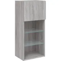 vidaXL TV-Schrank mit LED-Leuchten Grau Sonoma 40,5x30x90 cm