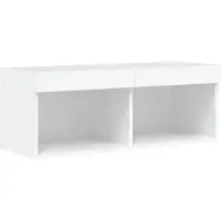 vidaXL TV-Schrank mit LED-Leuchten Weiß 80x30x30 cm
