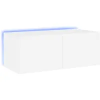 vidaXL TV-Wandschrank mit LED-Leuchten Weiß 80x35x31 cm