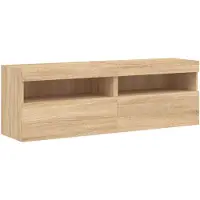 vidaXL TV-Wandschränke mit LED-Leuchten 2 Stk. Sonoma-Eiche 60x30x40cm