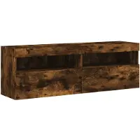 vidaXL TV-Wandschränke mit LED-Leuchten 2 Stk. Räuchereiche 60x30x40cm