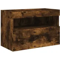 vidaXL TV-Wandschrank mit LED-Leuchten Räuchereiche 60x30x40 cm