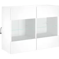 vidaXL TV-Wandschrank mit LED-Leuchten Weiß 78,5x30x60,5 cm