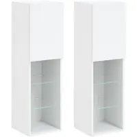 vidaXL TV-Schränke mit LED-Leuchten 2 Stk. Weiß 30,5x30x102 cm
