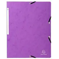 Exacompta 5568E 25x Eckspannmappe mit Gummizug ohne Klappe, aus Colorspan-Karton 400g/m2, für Format DIN A4 - Violett