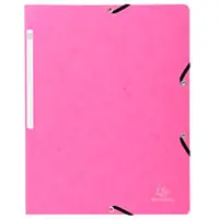 Exacompta 5560E 25x Eckspannmappe mit Gummizug ohne Klappe, aus Colorspan-Karton 400g/m2, für Format DIN A4 - Rosa