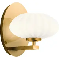 Kichler Pim LED Wandleuchte G9 Fuchs-Gold Satinierter, ummantelter Opal IP44