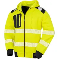 Result Genuine Recycled R503X | Recycled Robust Safety Hoody - Sicherheitsjacke mit Kapuze - Farbe: Fluorescent Yellow/Black - Größe: XXL