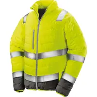 Result R325M | Herren Soft Padded Safety Jacke / ISO EN20471:2013 Klasse 2 - Farbe: Fluorescent Yellow/Grey - Größe: 3XL